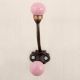 Pink Crackle Iron Hooks-EHG-83
